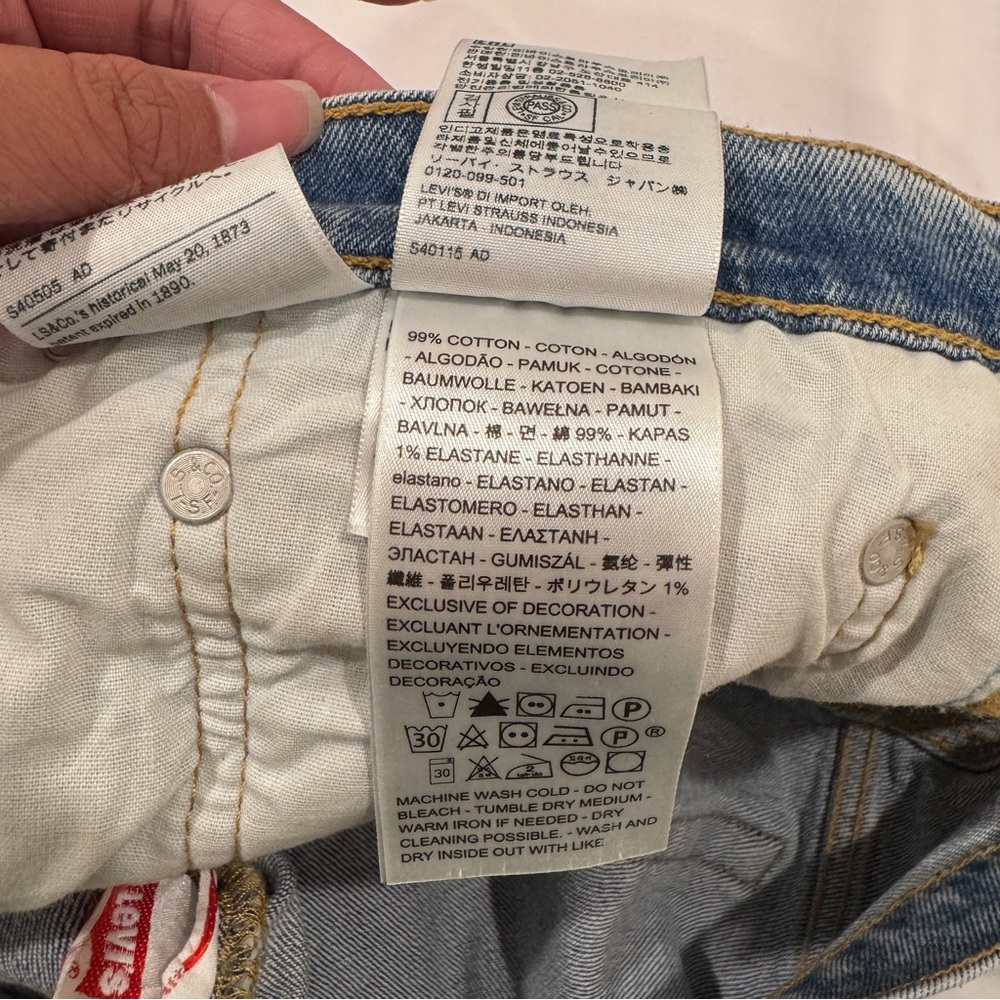 Vintage 90s Levi's Premium Jeans 501 S Skinny Big E Red Tab 31x30 Button Fly - Picture 14 of 15